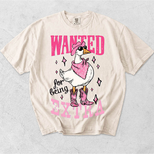 WANTED FOR BEING EXTRA - GOOSE IN COWBOY HAT AND BOOTS