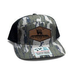 7 PANEL, RUT READY CAMO WITH ULTRA VIEW DRONE RECOVERY BROWN LEATHER PATCH