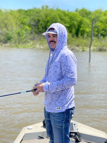 Bamboo light hoodie - white Camo Duck Duck Goose Brand