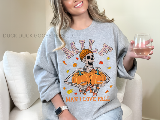 MILF- MAN I LOVE FALL- SKELLY HUGGING PUMPKINS