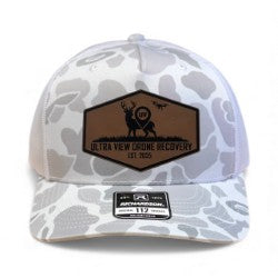 RICHARDSON 112 ,BLIZZARD DUCK , WITH ULTRA VIEW DRONE RECOVERY BROWN LEATHER PATCH