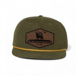 RICHARDSON 256, LODEN / GOLD, WITH ULTRA VIEW DRONE RECOVERY BROWN LEATHER PATCH